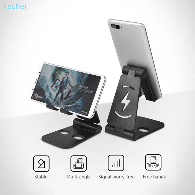 Giá Đỡ Điện Thoại Di Động Ghế Để Bàn Cho Ipad Máy Tính Bảng Đế Sạc Kệ Đôi Điều Chỉnh Được Techer