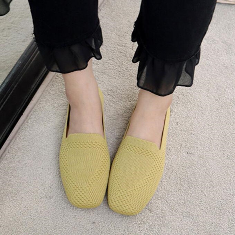 Giày Vải Dệt Đế Bằng Phong Cách Thời Trang Dành Cho Nữ