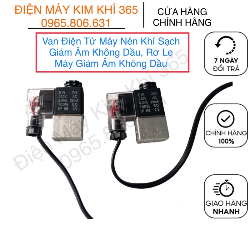 Van Điện Từ Máy Nén Khí Sạch Giảm Âm Không Dầu, Rơ Le Máy Giảm Âm Không Dầu