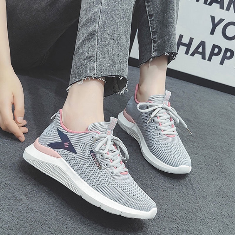 Giày Thể Thao Phối Lưới Thoáng Khí Siêu Nhẹ Chống Trượt Thời Trang Cho Nữ