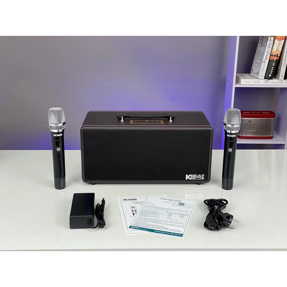 Loa xách tay nhỏ gọn karaoke Acnos KS362D Công suất liên tục 100W đủ các kết nối bluetooth 5.0 bảo hành 12th