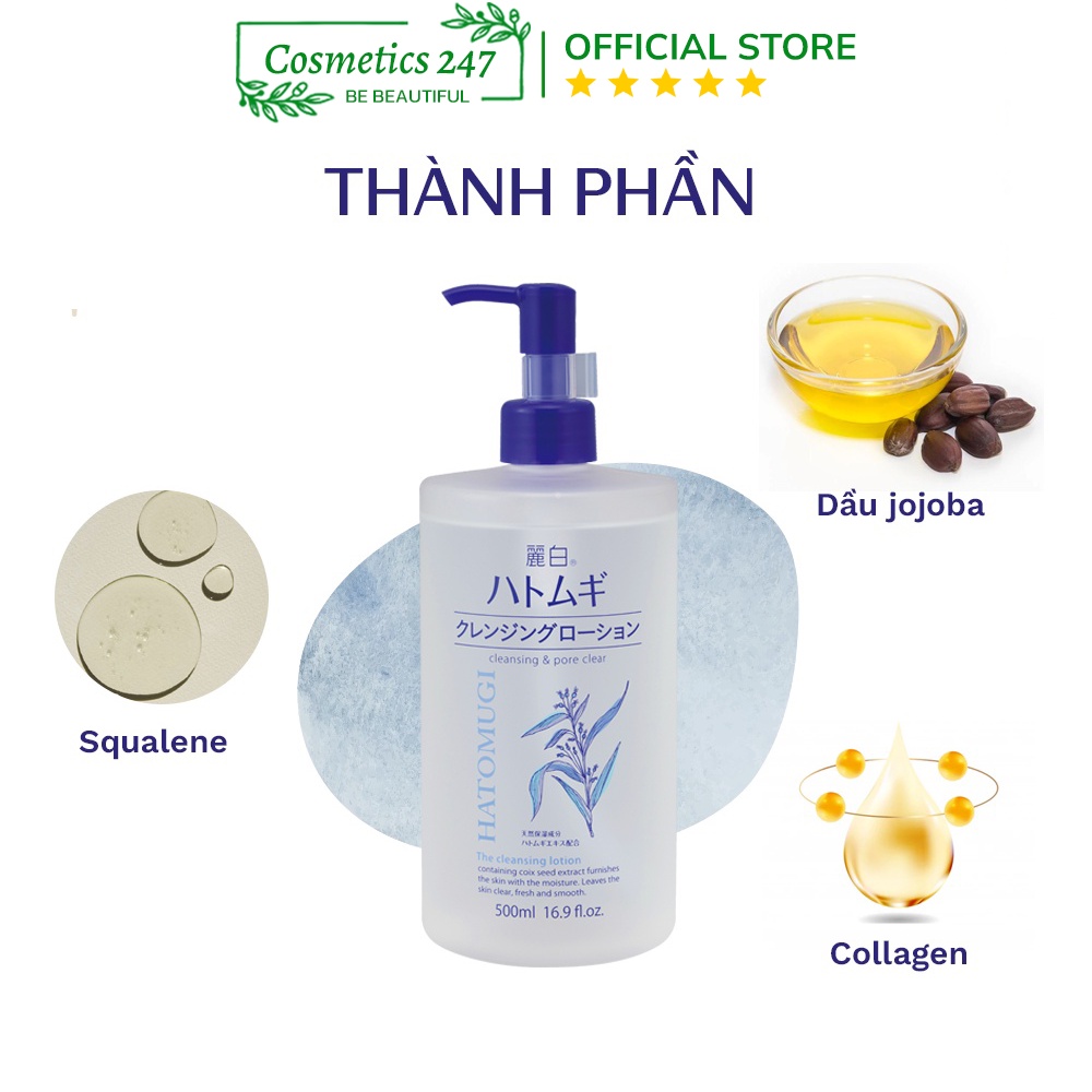 Nước Tẩy Trang Hatomugi Làm Sạch Sâu - Reihaku Hatomugi Cleansing Lotion 500ML