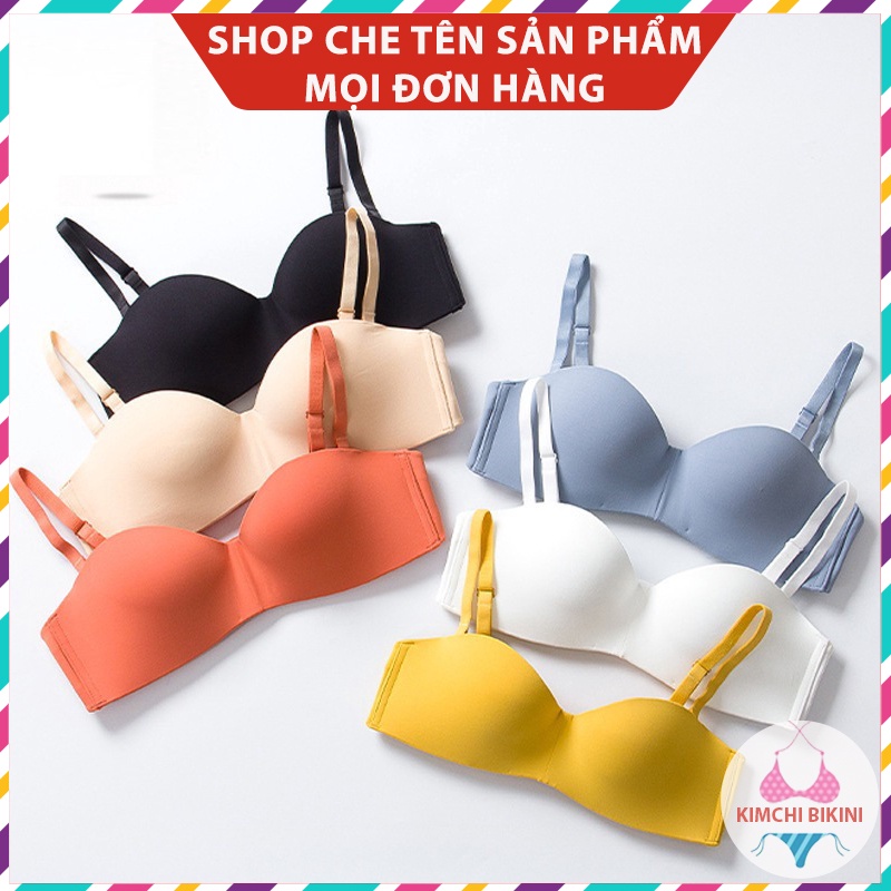 Áo lót-áo quây chống tụt su đúc không gọng KIMCHIBIKI Áo Ngực Cúp quả ngang không gọng kèm dây vai AL025