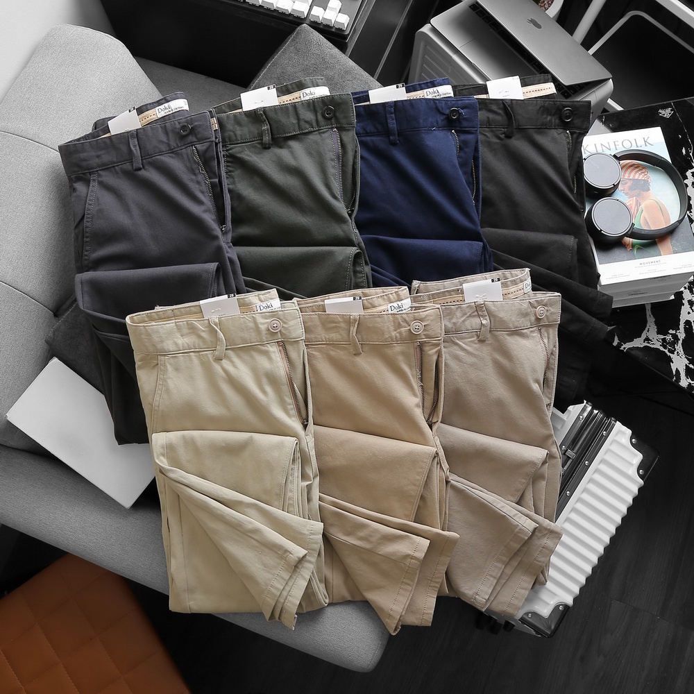 Quần Kaki Nam Doki Cao Cấp Nhiều Màu đẹp, Quần Kaki Dáng Ôm Đứng Chất Vải Co Giãn Dày Dặn, Không Nhăn Bai Xù - DKC