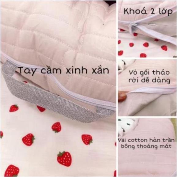 Gối chống trào ngược cao cấp Vuông Tròn cotton Hàn chần bông   vuadepvuasang