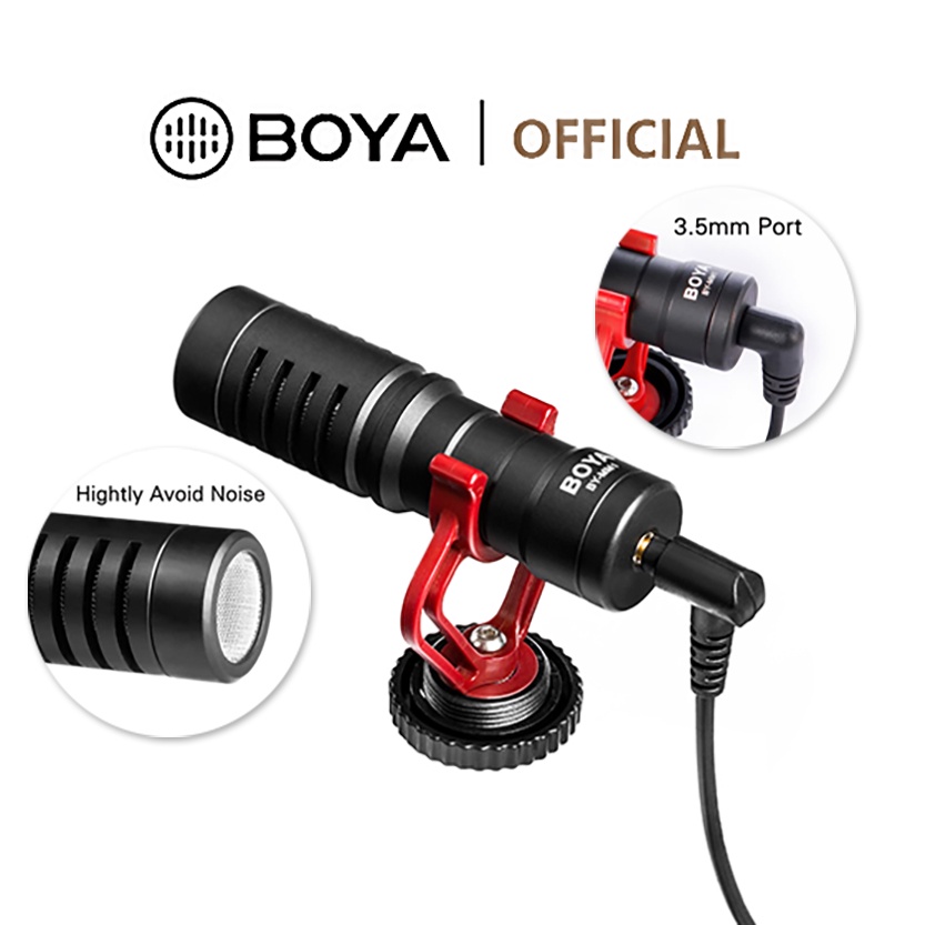 BOYA BY-MM1 Micro Shotgun Cardioid Condenser Dùng Cho Quay Video Điện Thoại, Máy Ảnh, PC | BigBuy360 - bigbuy360.vn