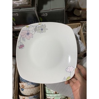 đĩa vuông sứ hoa 053