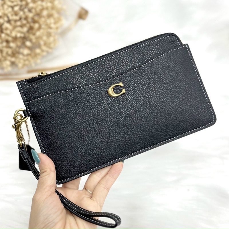 📛RẺ VÔ ĐỊCH📛VÍ COAH L ZIP WRISTLET NỮ MỎNG SIÊU XINH