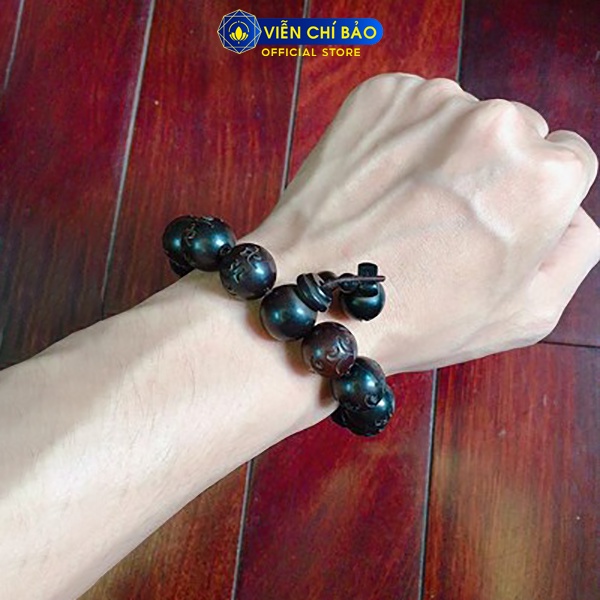 Vòng tay Khí Tử Mộc hạt tròn 15mm thời trang phụ kiện trang sức Viễn Chí Bảo V000344