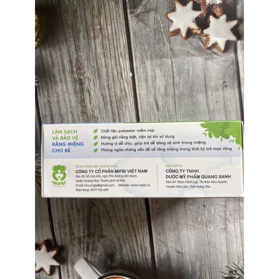 ⚡MUA 2 TẶNG 1⚡2 hộp Gạc răng miệng Mipbi hộp 30 gói tặng hộp tăm bông kháng khuẩn 180 que
