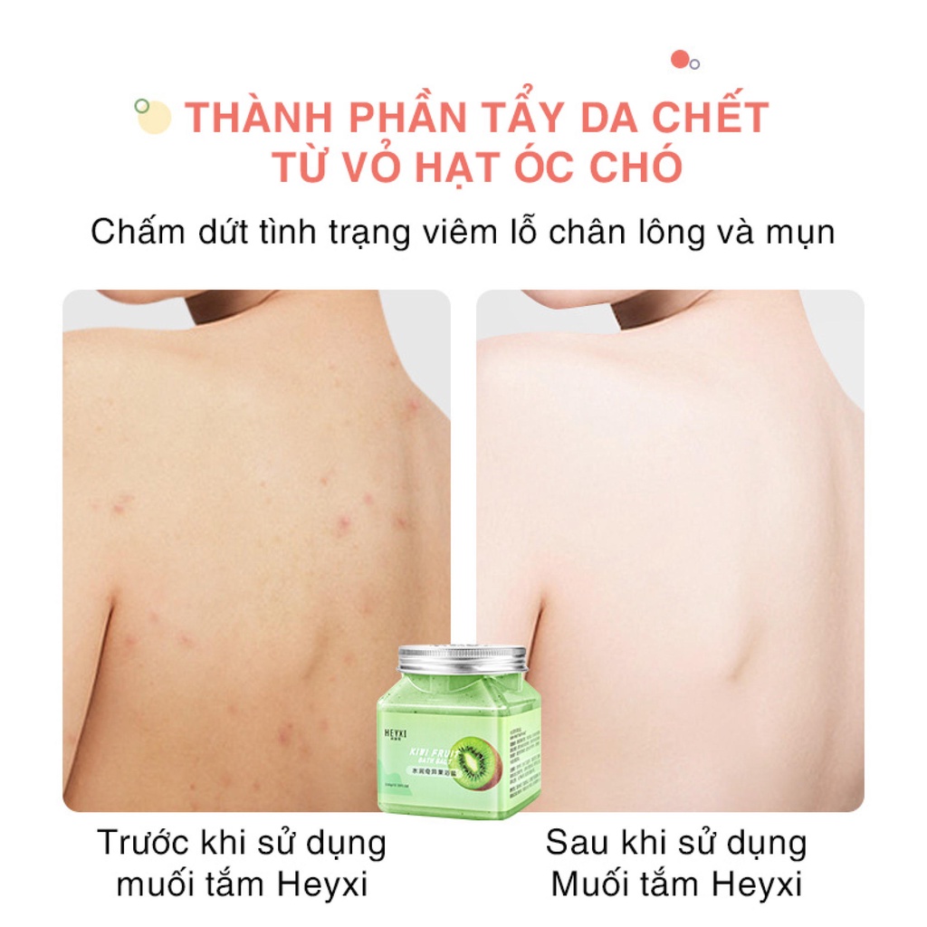 Muối Tắm Tẩy Da Chết Vị Hoa Quả HEYXI Muối Tắm Tẩy Da Chết Vị Hoa Quả HEYXI Hộp Vuông 350g giúp làm sáng da mờ thâm da