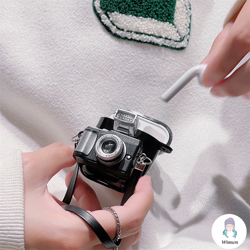 Vỏ Bảo Vệ Hộp Sạc Tai nghe không dây Airpods 1 / 2 / 3 / pro Hình Máy Ảnh Vui Nhộn