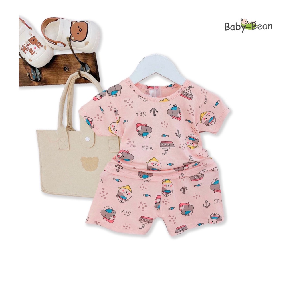 Bộ Đồ Thun Lạnh Tay Ngắn Quần Ngắn Bé Sơ Sinh Gái BabyBean MÀU NGẪU NHIÊN (7kg-13kg)