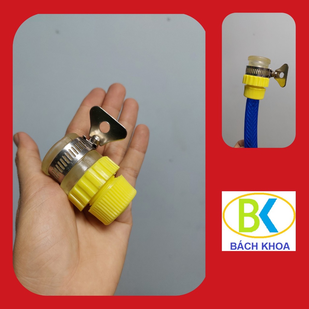 Bộ khớp nối nhanh dây hút máy rửa xe vào vòi nước có đai xiết