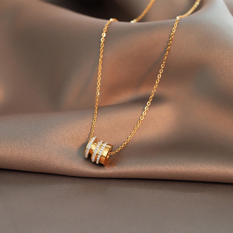 Dây chuyền nữ Eleanor Accessories mặt tròn đính đá phụ kiện trang sức dễ thương