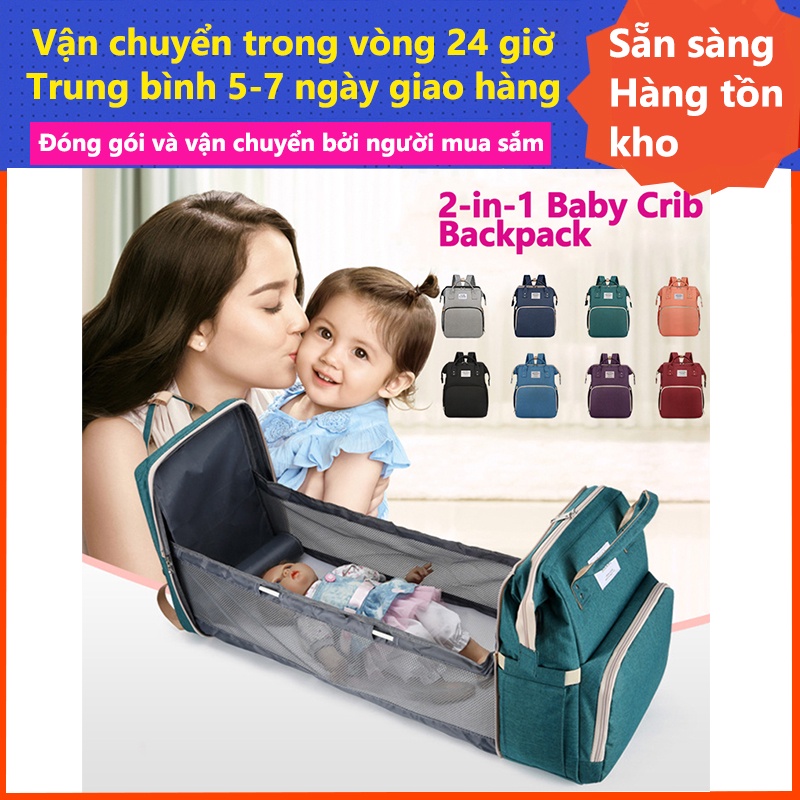 【Giao hàng trong vòng 24 giờ】Balo ĐựNg Đồ Đa Năng 2 Trong 1 Cho Mẹ Và Bé (6 MàU)