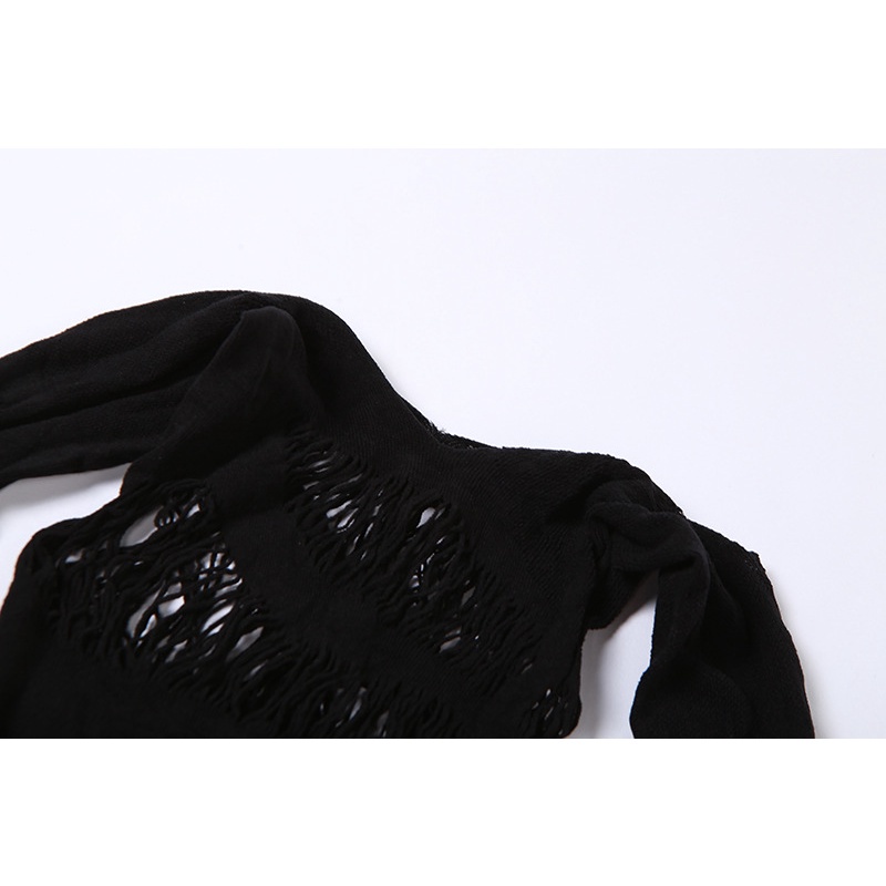 DUNEA Đầm tay dài hở vai phối lưới quyến rũ cho nữ