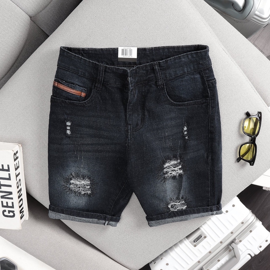 Quần short jean nam chất jean bò chất de nim chuẩn dáng from hợp thời trang không phân độ tuổi may tỉ mỉ sắc nét MS219