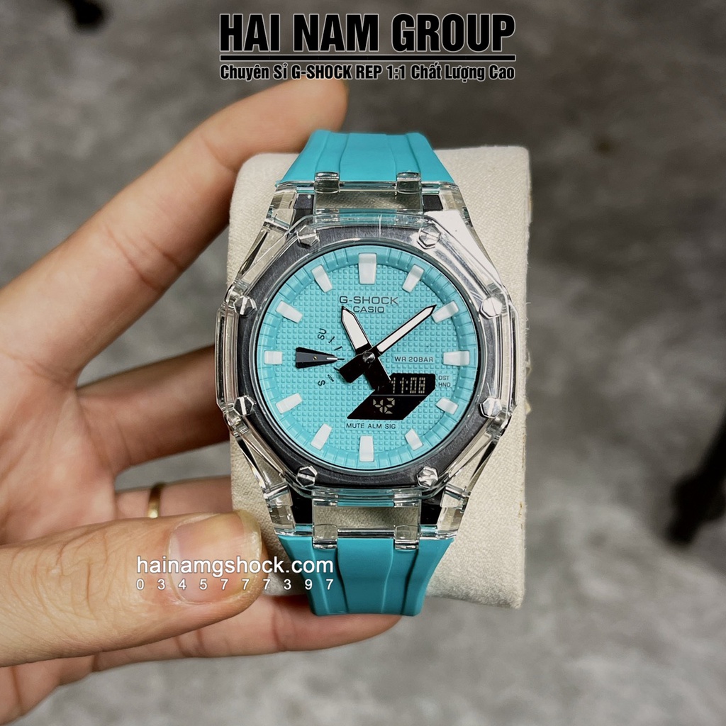 Đồng hồ nam G-SHOCK GA-2100-1A Custom Gen 3 Turquoise Tifany Transparent | GA 2100 Custom Gen 3 | GA 2100 Rainbow Gen 3