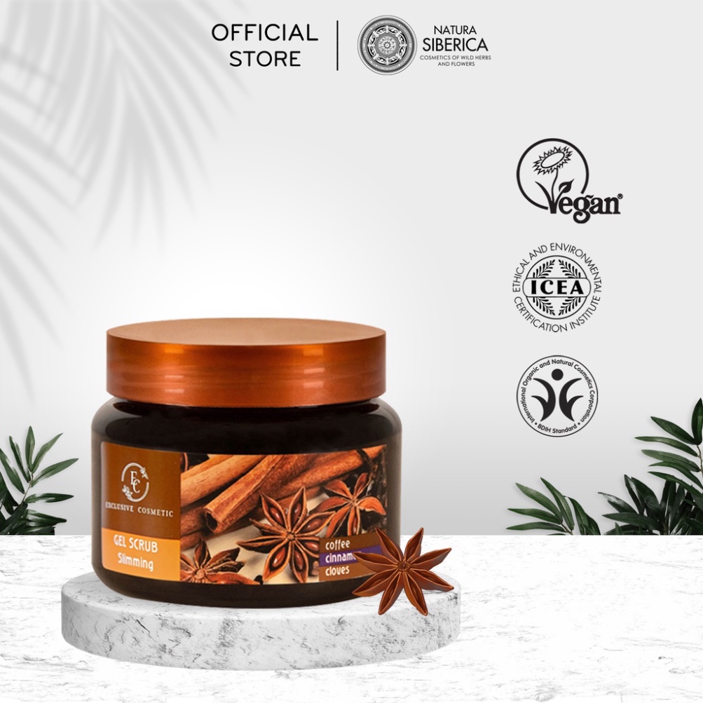 HộpTẩy tế bào chết toàn thân EXCLUSIVE COSMETIC chiết xuất quế hồi và cafe kích thích sản sinh collag