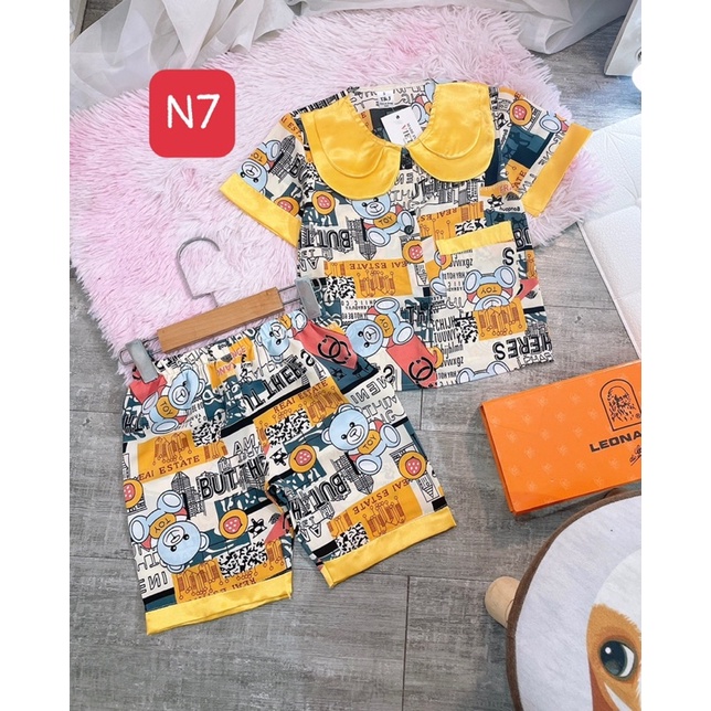 Bộ pijama áo cộc quần lửng sz 8-21kg