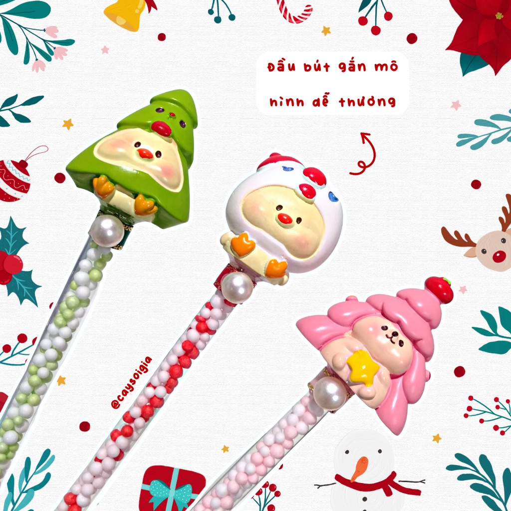 S111 - Bút dao rọc giấy thú Giáng Sinh Noel dễ thương unbox đơn hàng, cắt sticker băng dán washi tape - Cây Sồi Già