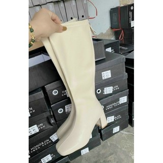 Bốt đùi da lỳ gót vuông 3-7cm