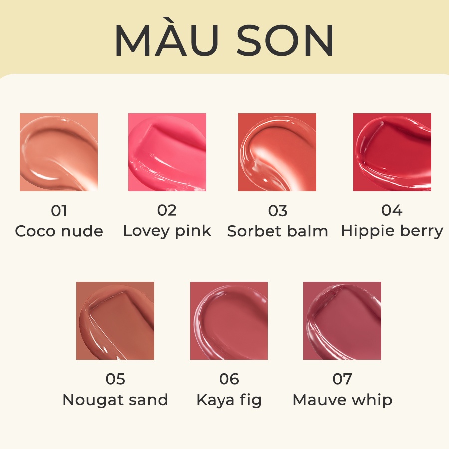 [Combo Ve-easy] Son dưỡng màu tint Romand Glasting Melting Balm 3.5g + Phấn nước Romand Bare Water Cushion 20g