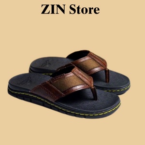 Dép Nam Dr Martens ThaiLand Full Hộp, Dép Da Bò Nam Quai Kẹp Đế Doctor Dr7 Nâu