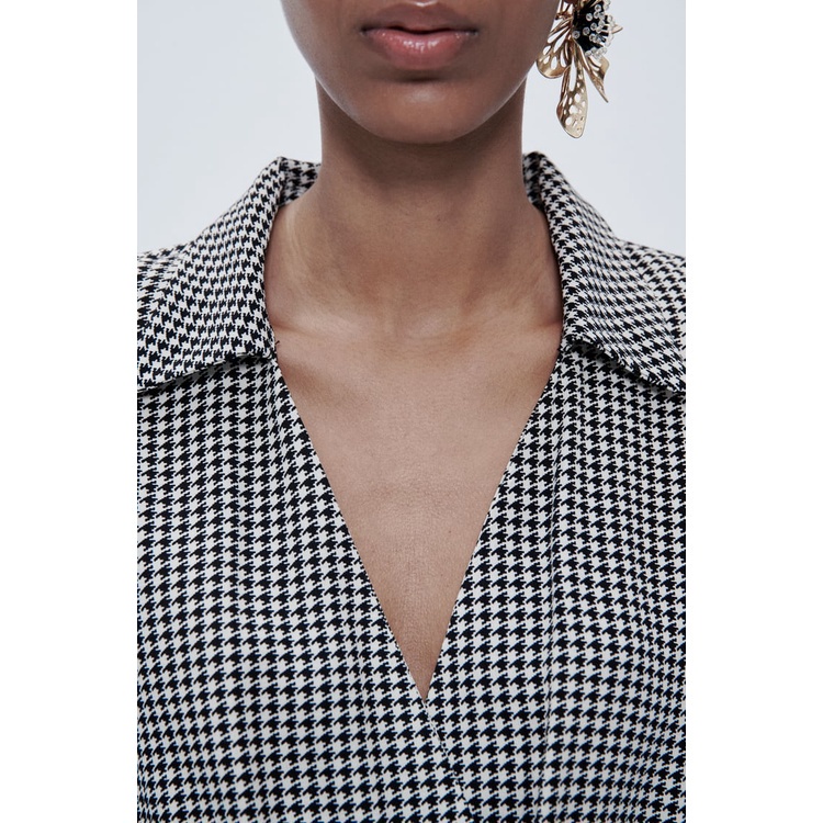 Zara Đầm mini Họa Tiết Sọc Caro Thời Trang Mùa Thu Cho Nữ 9878186