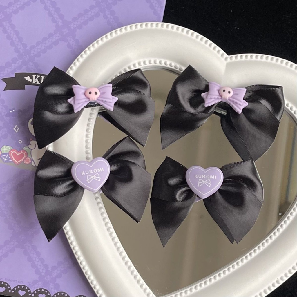 Kẹp Tóc Hình Nơ Trái Tim Màu Tím Ngọt Ngào Dễ Thương Cho Bé Gái