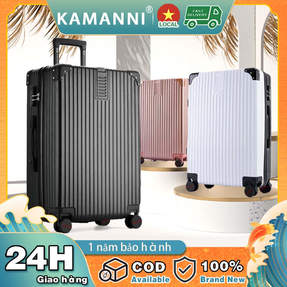 【KAMANNI】Vali kéo , NHỰA DẺO đồng màu, ABS+PC , bánh xe siêu mượt ,size 20, size 24