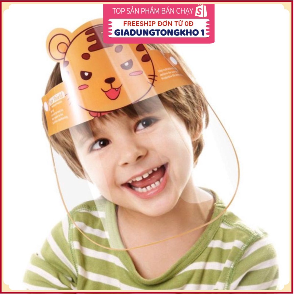 Màn chắnGIADUNGTONGKHO1Kính kiếng chắn giọt bắn cho bé - Baby Face Shield - Kính chống dịch cho trẻ em