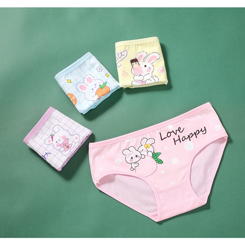 Combo 4 Quần chíp tam giác cho bé gái quần lót cotton cho bé gái - QL9