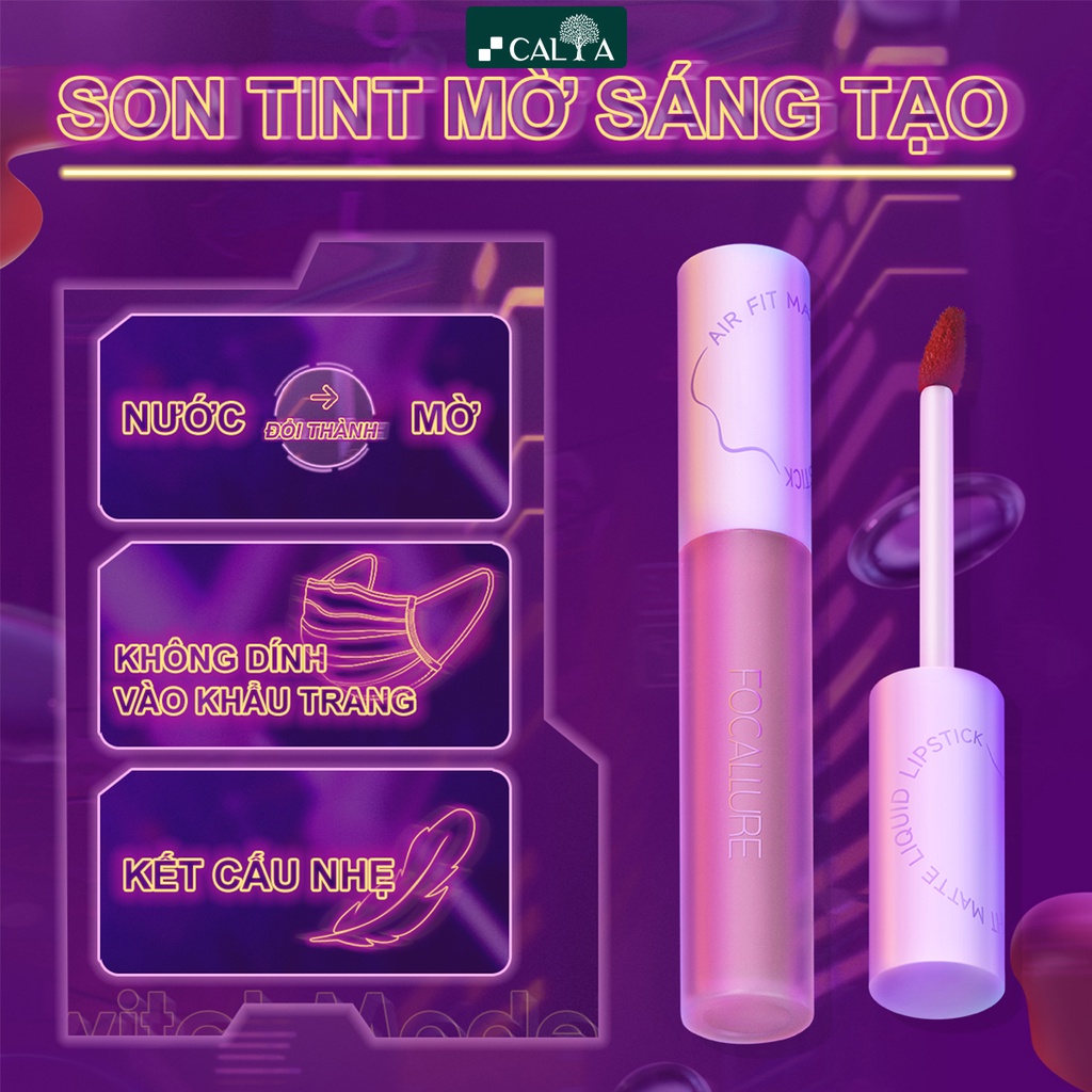 Son Tint Lì Focallure Bền Màu, Lâu Trôi, Nhẹ Môi - Focallure Air Fit Matte Liquid Lipstick 2.4g