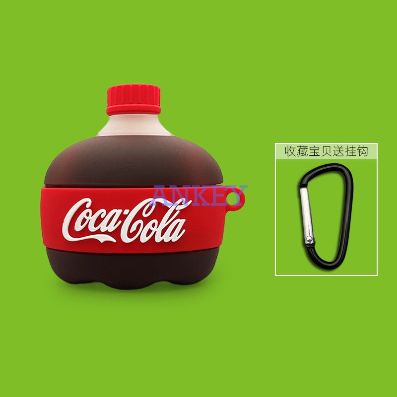 SoundPEATS Air 3 / Air 3 Deluxe /  Air3 Pro Cover Black Dinosaur Earphone Silicone Case Earbuds Waterproof Shockproof Soft Protective Headphone Cover Headset Skin with Hook