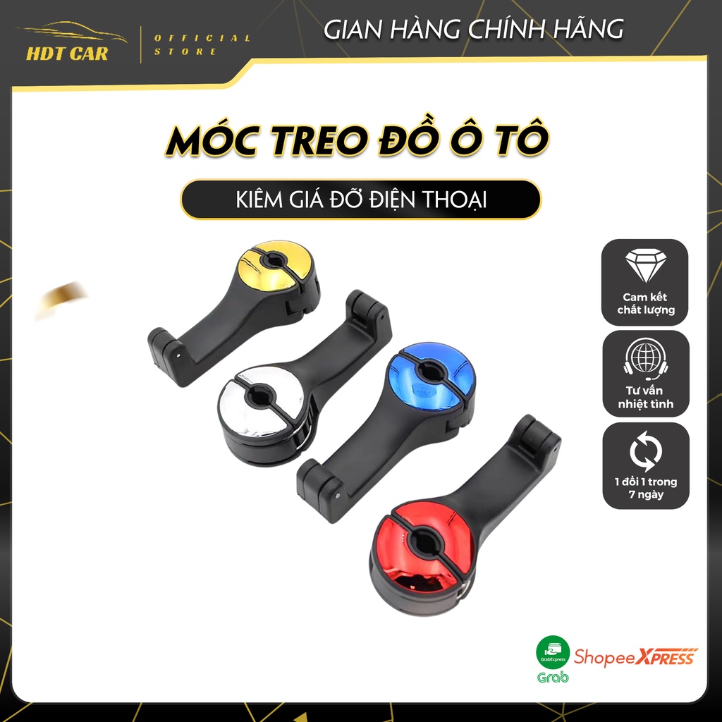 Móc Treo Đồ Ô Tô Kiêm Giá Đỡ Điện Thoại Đa Năng Chất Liệu Nhựa ABS Cao Cấp