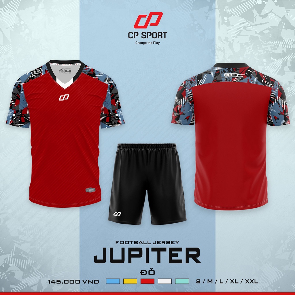 Quần áo bóng đá, đồ đá banh không logo, áo đá bóng CP JUPITER- Chất vải cao cấp, thấm hút tốt