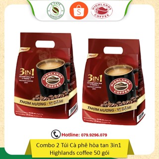 Combo 2 Túi Cà phê hòa tan 3in1 Highland Coffee 50 gói - 17g