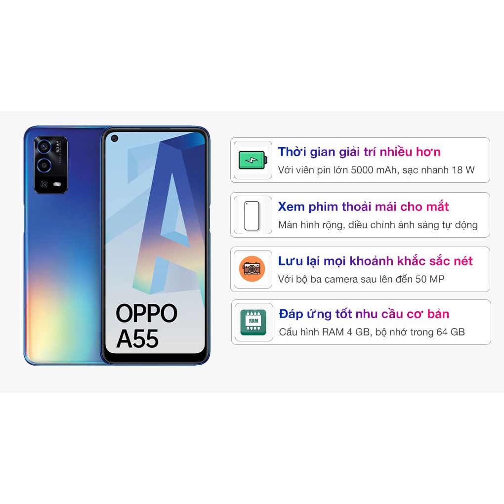** Điện thoại OPPO A55  4/64Gb Bảo Hành 12 Tháng lỗi 1 Đôpỉ Mới 1 Trong 7 Ngày ** | BigBuy360 - bigbuy360.vn