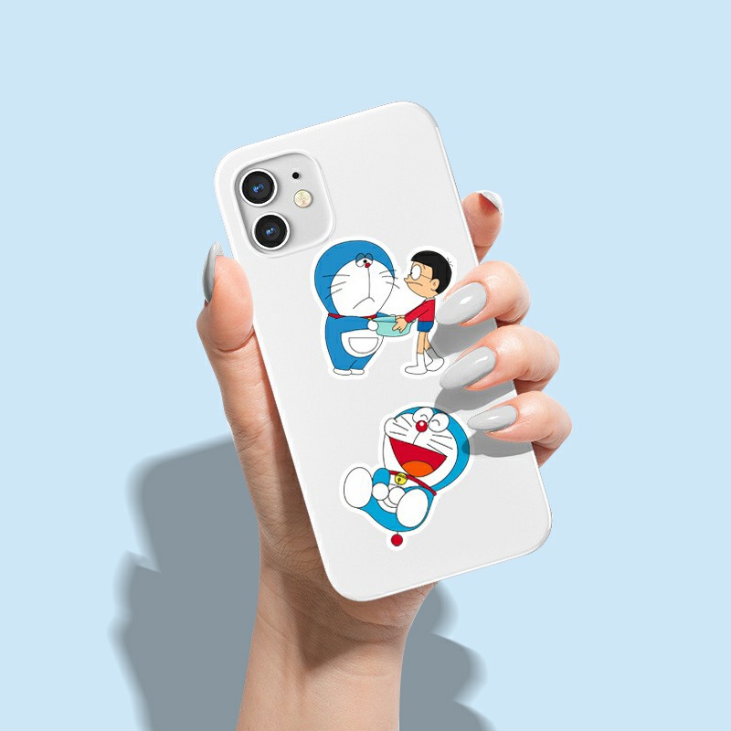 Bộ sticker DORAEMON chống thấm nước trang trí mũ bảo hiểm, đàn, guitar, ukulele, điện thoại laptop