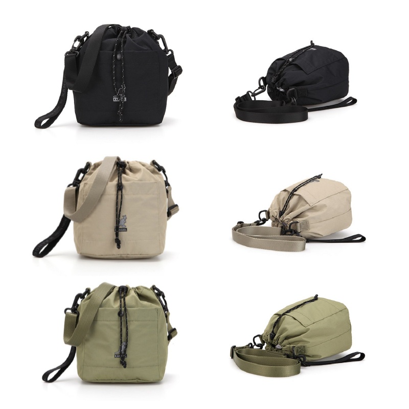 Hàn Quốc kangol kangaroo 3095 xô túi 20ss dây rút xô túi chống té nước túi xách mini jeonghan dây rút ba màu kangaroo mu