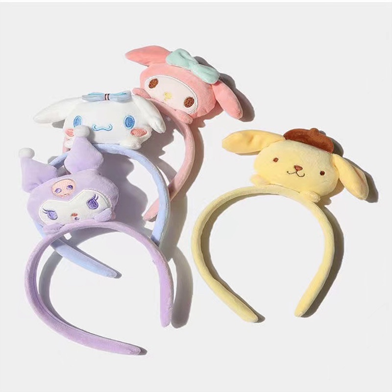 Băng Đô Cài Tóc Rửa Mặt Trang Điểm Hình Tai Thỏ Giả Lông Thú Hoạt Hình Dễ Thương