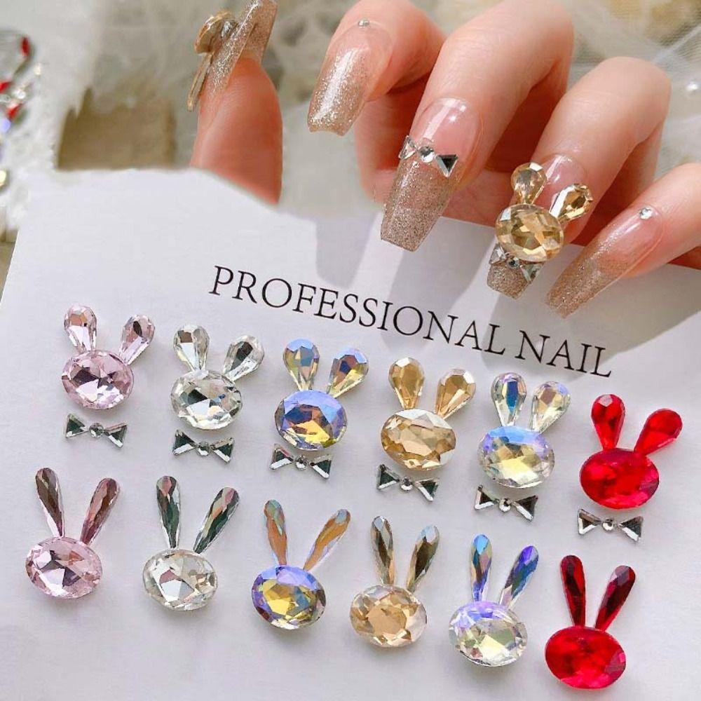 Phụ Kiện Trang Trí Móng Tay Hình Thỏ Xinh Xắn|Phụ Kiện Trang Trí Móng Tay Hình Thỏ Thắt Nơ Xinh Xắn