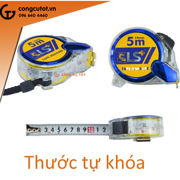 Thước cuộn lỗ ban 2 mặt tự khóa LS+