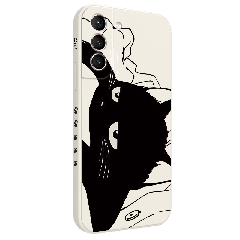 Ốp Điện Thoại Hình Mèo Dễ Thương Cho Samsung Galaxy S21 S20 FE Ultra Plus