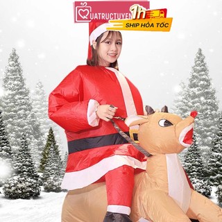 Bộ quần áo ông già noel cưỡi tuần lộc bơm hơi - Trang phục giáng sinh