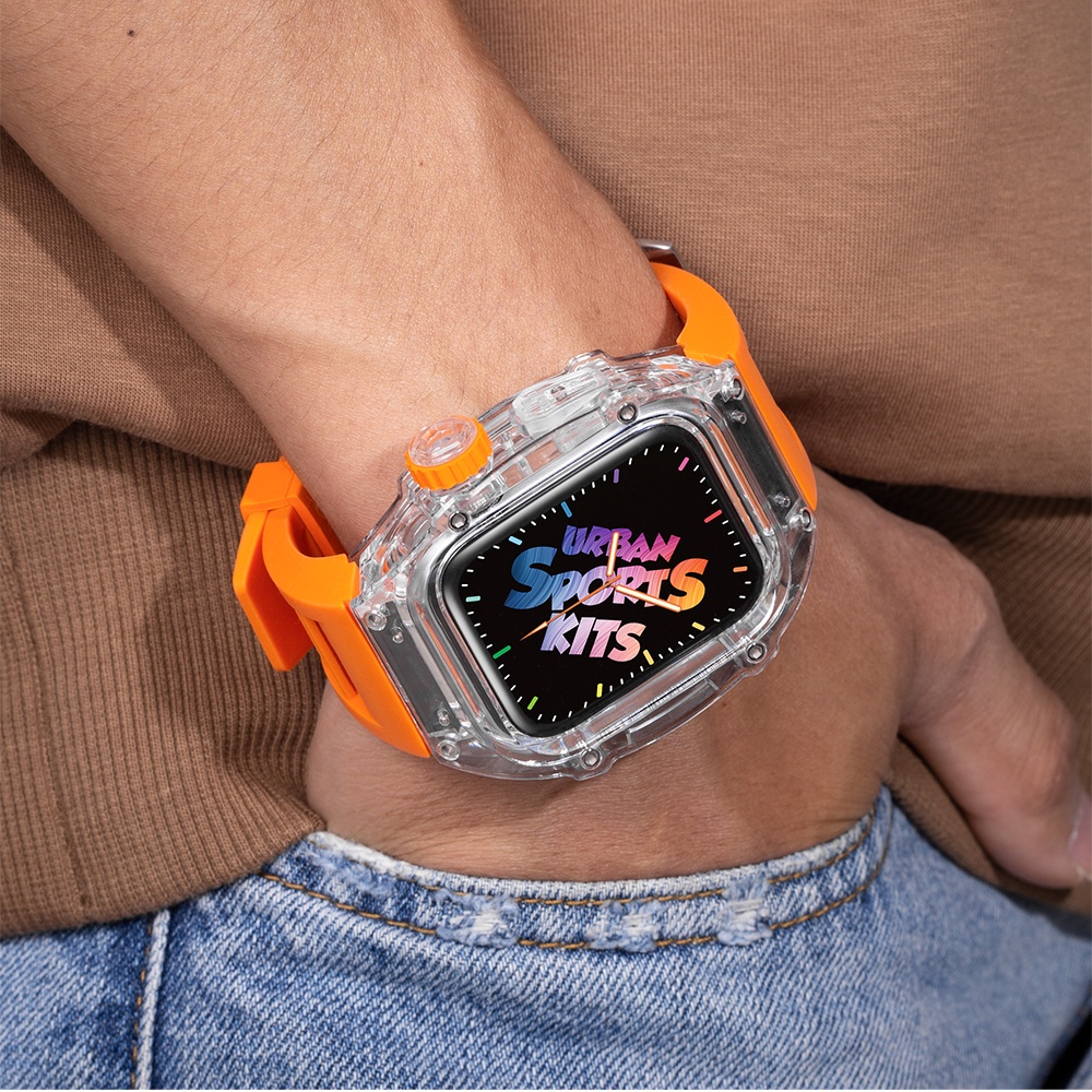 Dây Đeo Đồng Hồ Bằng Silicone Trong Suốt Cho iWatch Series 8 7 6 5 4 SE 45mm 44mm