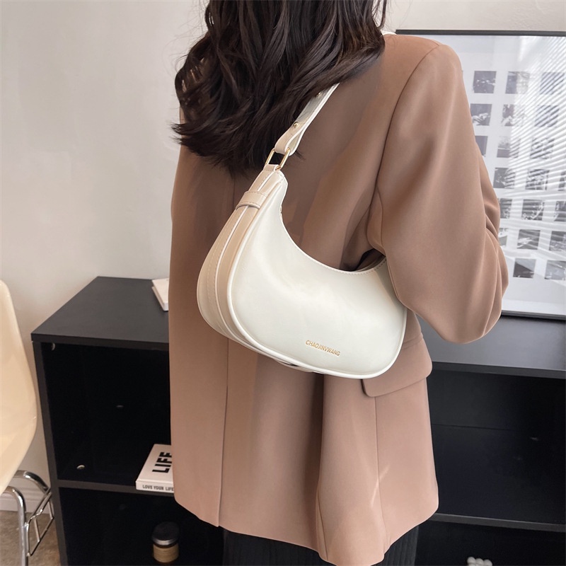 Túi Đeo JASMIN NOIR Chéo Da PU Hình Bán Nguyệt Đơn Giản Cho Nữ