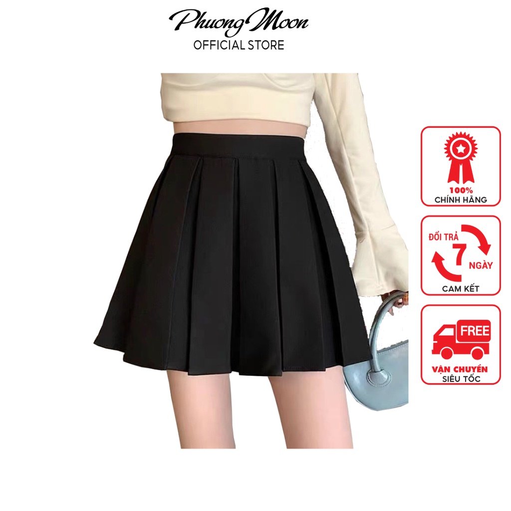 Chân váy xòe xếp ly PHUONGMOON, chất cotton dày dặn hàng chuẩn loại 1